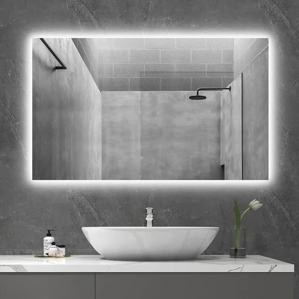 Espelho Retangular 50x70 Cm Led Indireto Lapidado Luxo