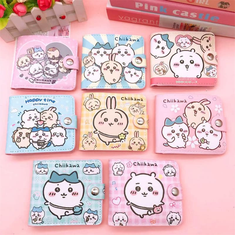 Chiikawa Pu Bonito Dos Desenhos Animados Hachiware Usagi Criativo Casual Estilo Curto Carteira Bolsa De Cartão De Moedas