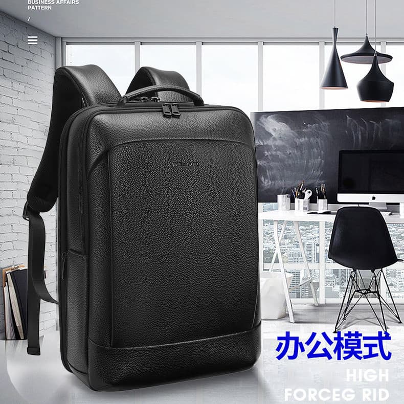 Imperador Paul mochila de couro masculina moda multifuncional mochila negócios Casual primeira camada saco computador