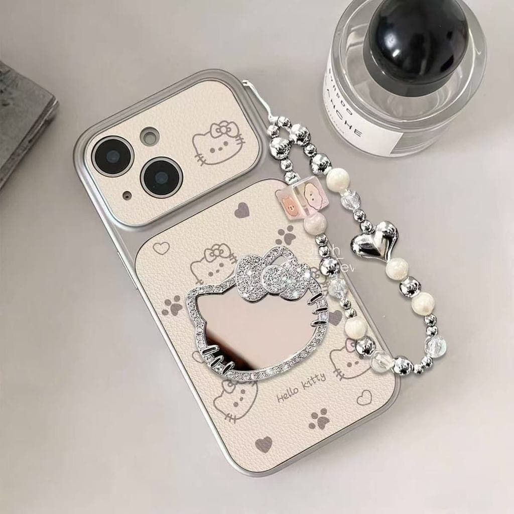 Capa de telefone Apple kt Cat kt espelho adequado para iPhone17PROMAX capa de telefone 16/15/14/13/12 nicho 26.6.28