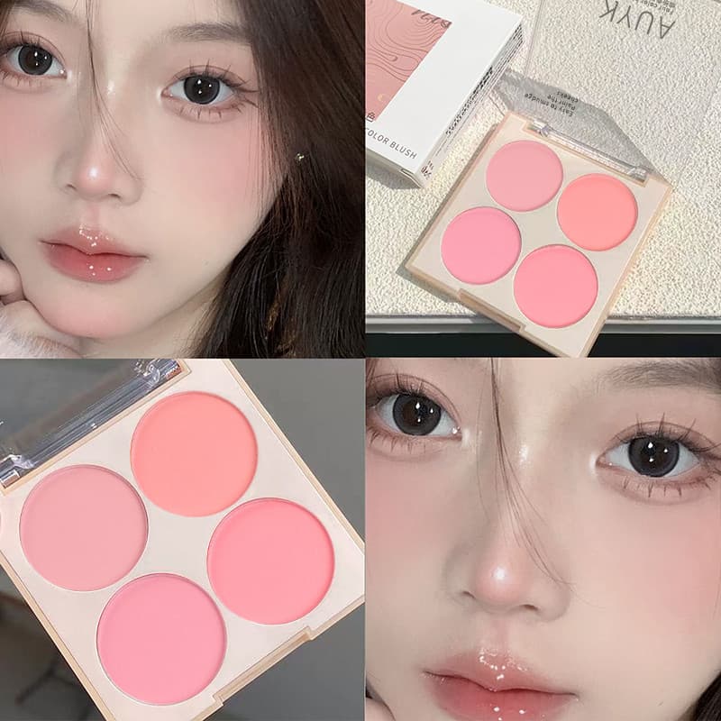 Doce menina hisyi quatro cores blush clareamento Natural Nude maquiagem contorno paleta fosco psiquiatra cor blush roxo