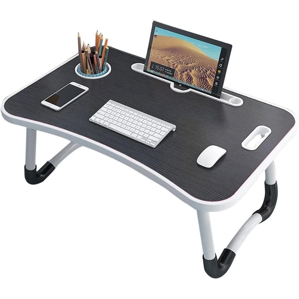 Mesa Suporte Para Notebook Café Da Manhã Tipo Bandeja Dobrável Cor Preto
