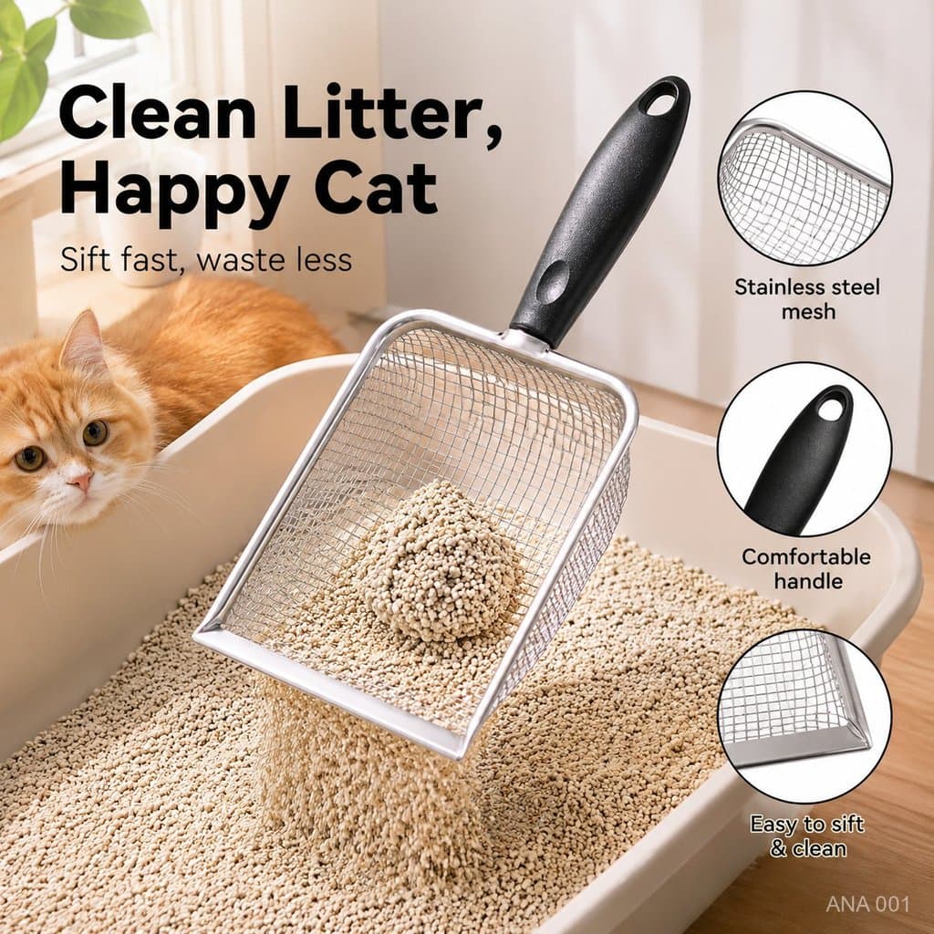 3/4/5 Unidades  Pá De Areia Felina Filtragem Rápida Superfície Lisa Grip Agradável Material Durável