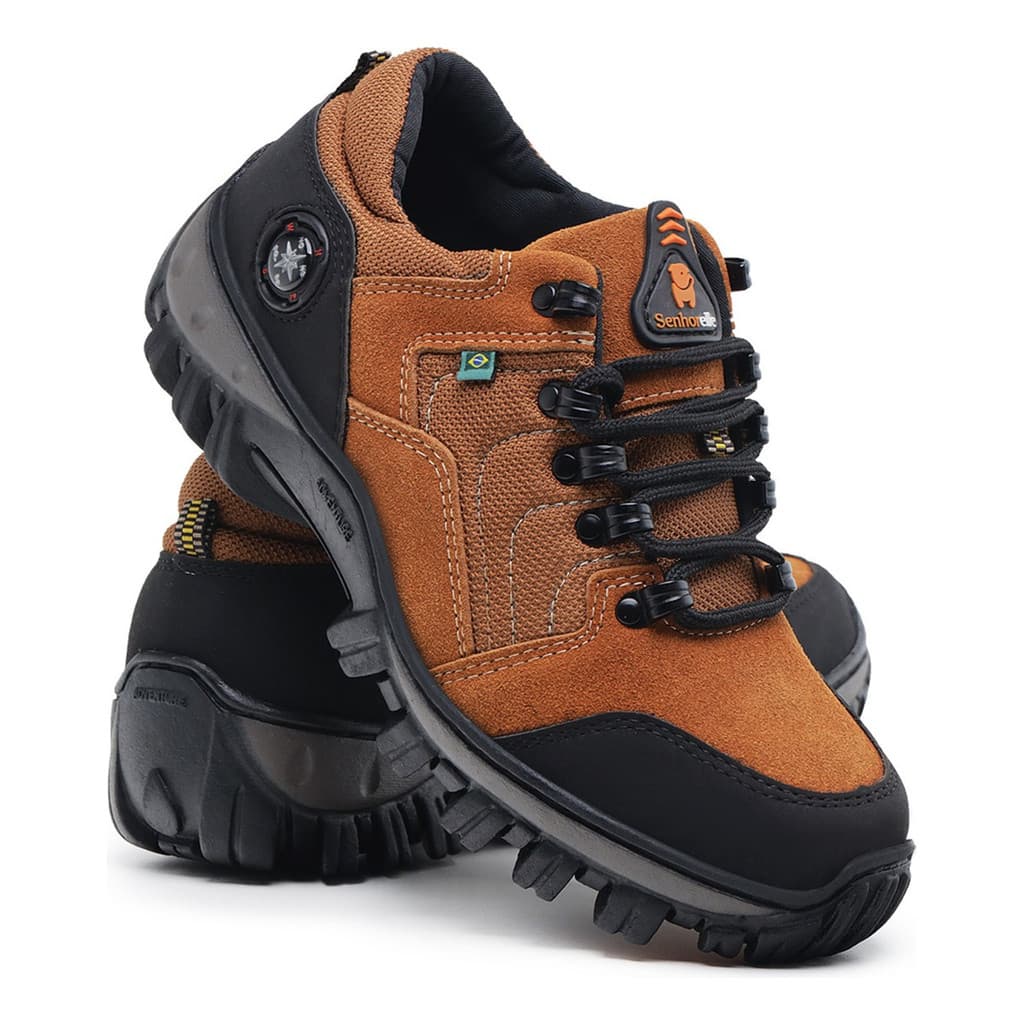 Coturno Adventure Masculino Cano Baixo Esportivo Em Couro Camurça premium