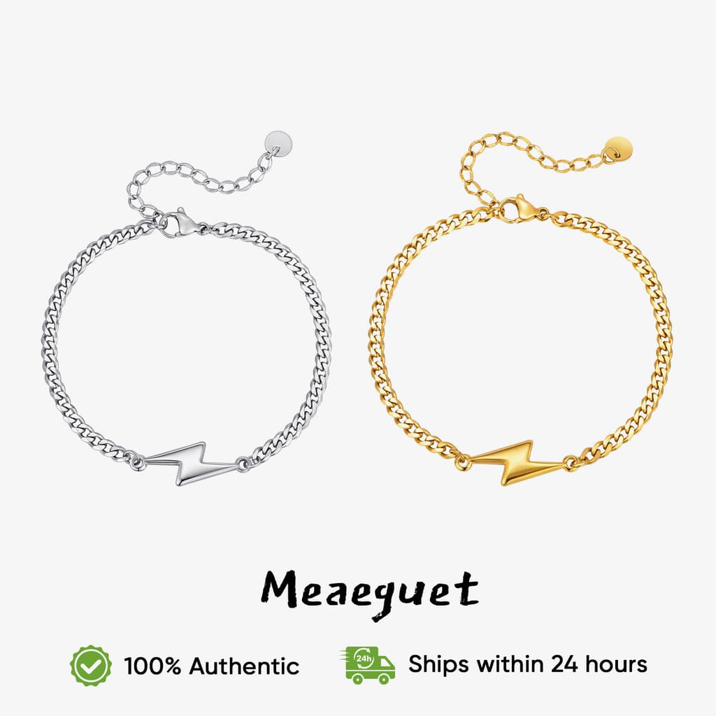 Pulseira Relâmpago Ouro/Prata Aço Inoxidável Corrente De Polimento De Seis Lados Lindas Joias anti-Desbotamento