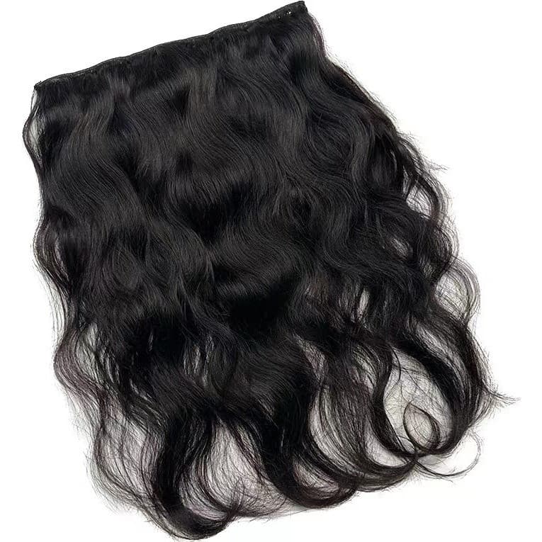 Clipe De Extensões De Cabelo Humano Tictac Reto Ondulado/Kinky Em Preto 30/55 Cm 1 Pacote