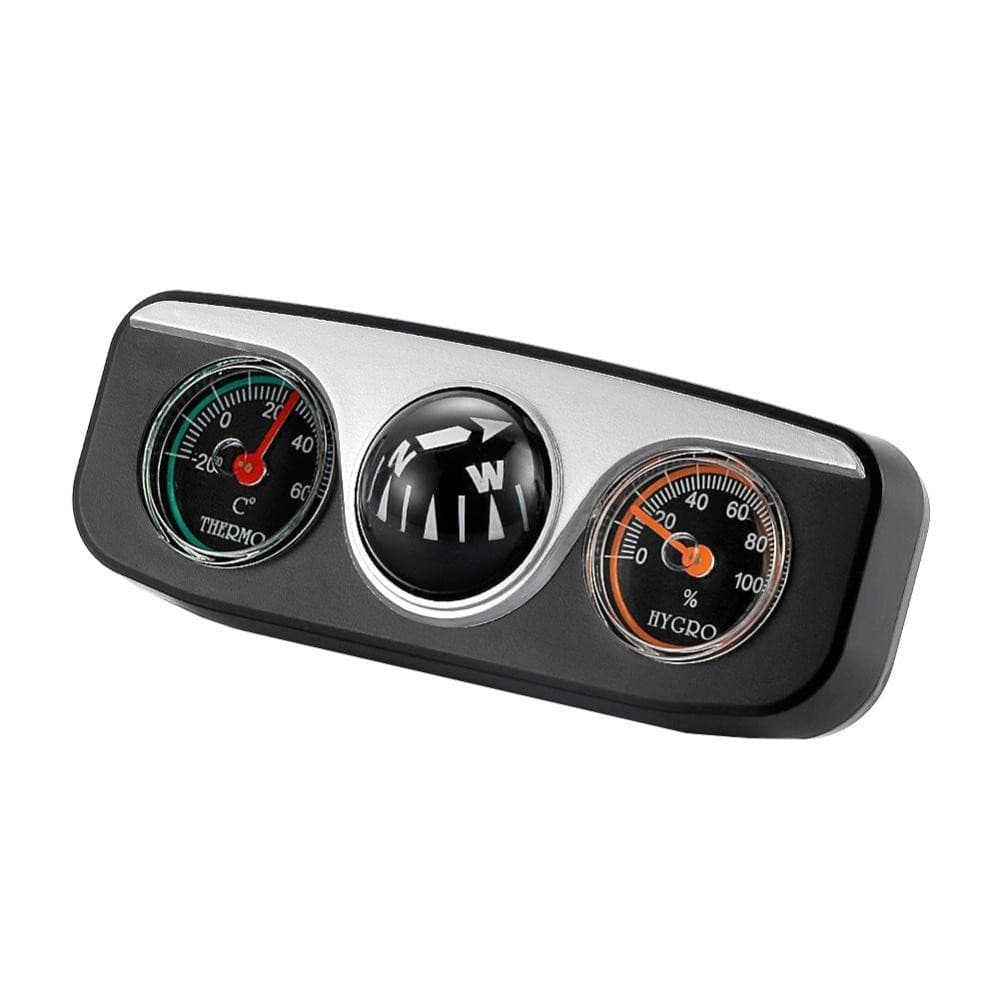 TKEY 3 Em 1 Guia Bola Bússola Do Carro Termômetro Higrômetro Ornamentos De Estilo Acessórios Interiores Para Veículos Ba