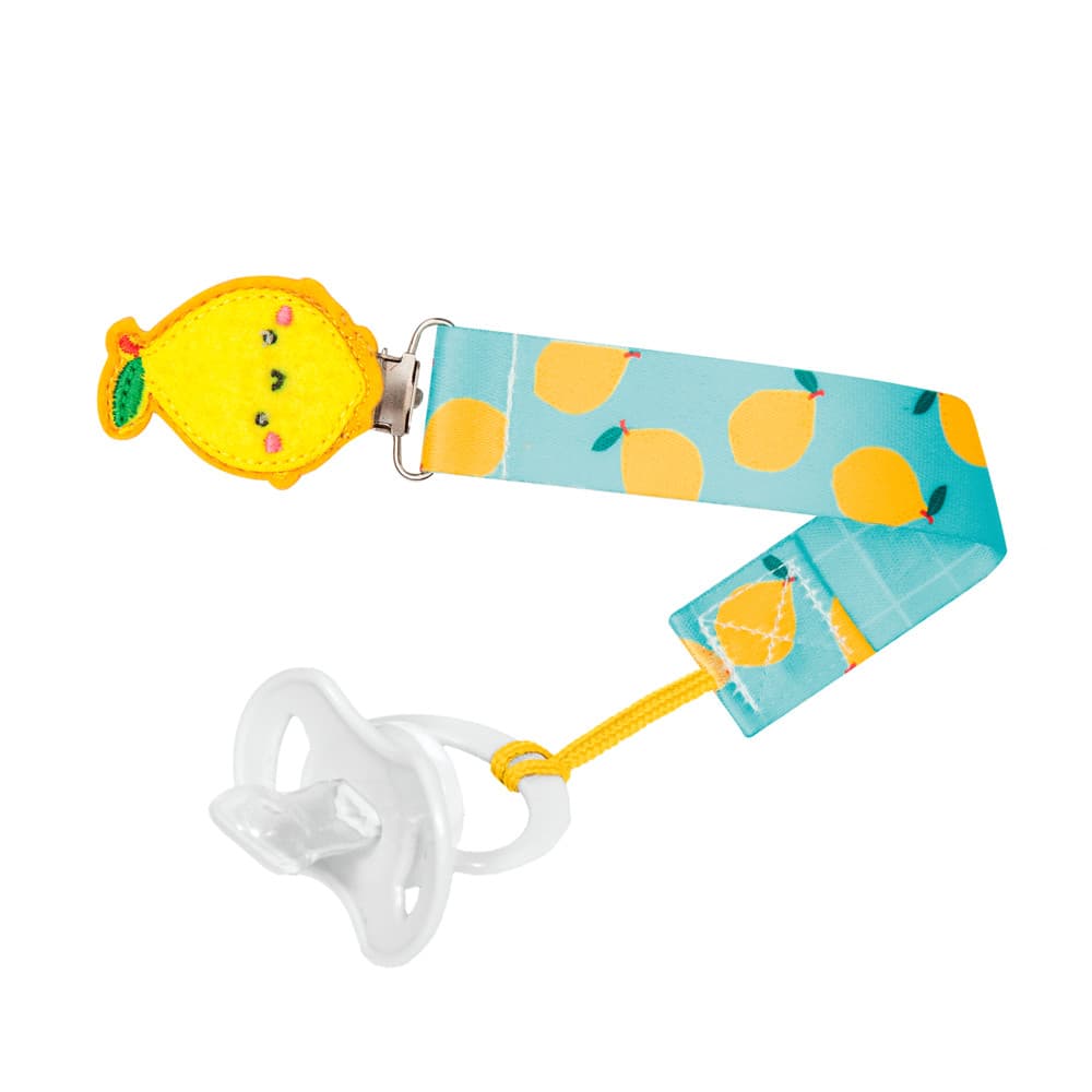 Prendedor De Chupeta Bico Animal Fun  Frutti Buba Tipo:12051Jacaré Inox Fita em Poliéster Seguro Bonito