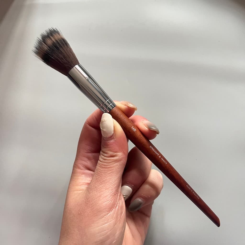 Muf148 pincel de cor ponto Blush pincel destaque pincel de maquiagem transparente Natural não pesado pincel de maquiagem