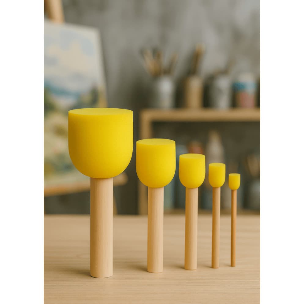 Batedores de Espuma Redondos 5 Peças – Pintura Decorativa e Textura