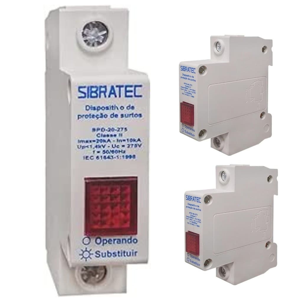 Kit 2 Dps Dispositivo Protetor De Surto Contra Raios Interruptor 20ka Classe 2