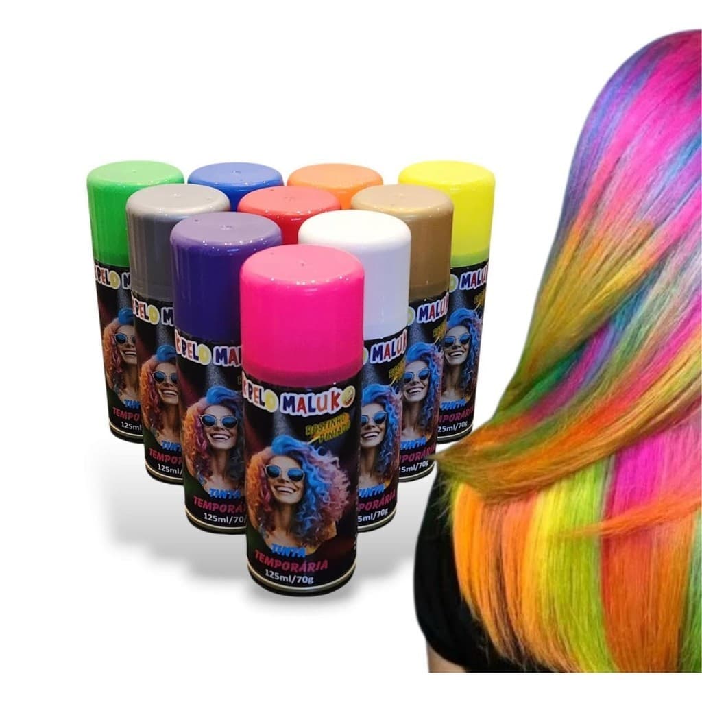 Tinta Spray Colorir Cabelo Temporário Lavável Kbelo Maluko