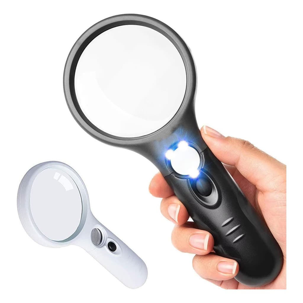 Lupa Profissional de Mão com LED Ideal para Idosos e Trabalhos Manuais
