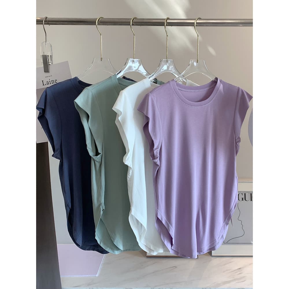 Roupas de Fitness de manga curta nicho estilo Modal respirável de secagem rápida camiseta superior colete esportivo Yoga