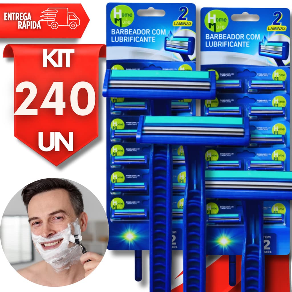 Combo de Barbeador Aparelho Barbear Descartável Fita Lubrificante com 2 Lâminas Qualidade Premium preço de atacado