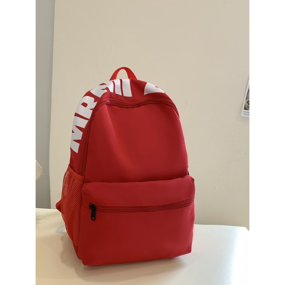 Mochila escolar vermelha para meninas, estilo americano, estudantes do ensino médio, estudantes do ensino médio, mochila
