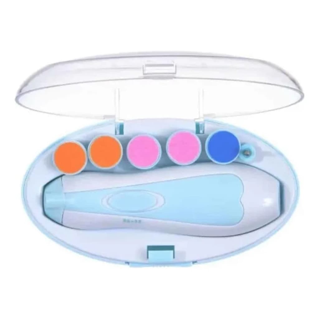 Kit Lixa De Unha Elétrico Para Bebê Azul