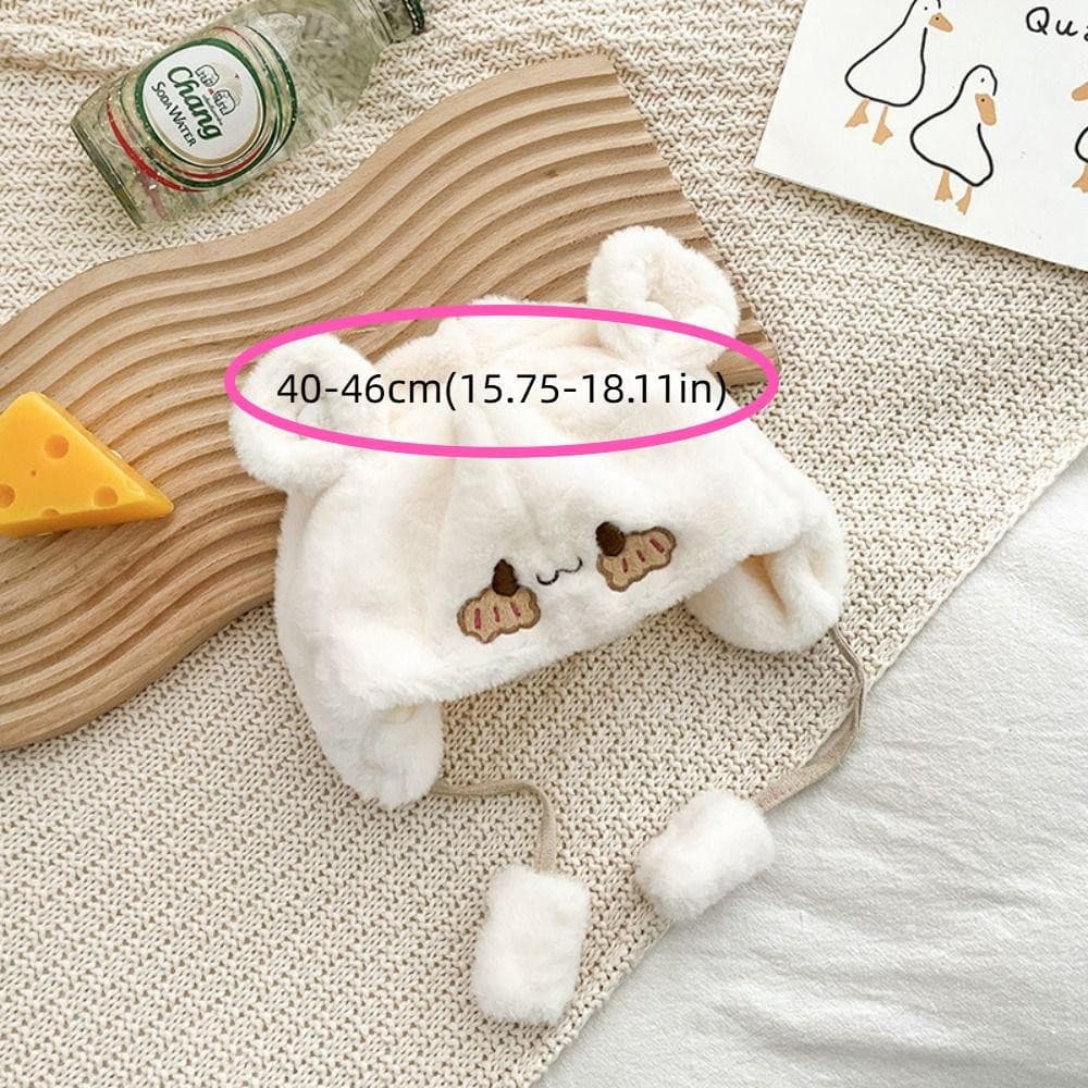 Chapéus de Urso para Bebês EARNEST, Chapéus Quentes de Inverno para Recém-Nascidos, Gorro de Lã Macia com Proteção para