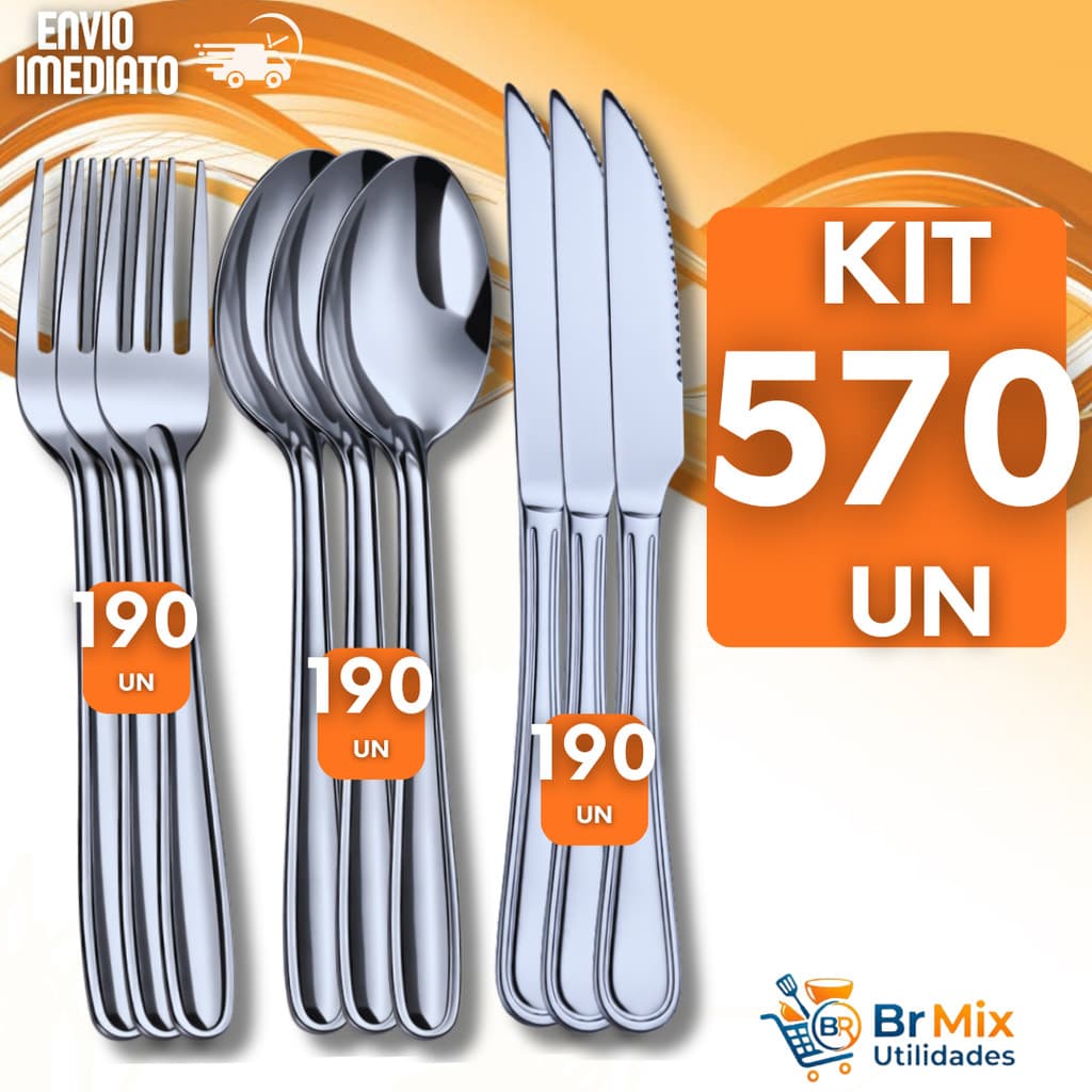 Conjunto de Talheres Inox Garfo Colher e Faca Resistente