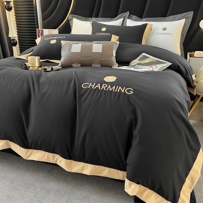 Nordic luz estilo de luxo b & b conjunto de quatro peças totalmente lavado algodão cama dormitório conjunto de três peça
