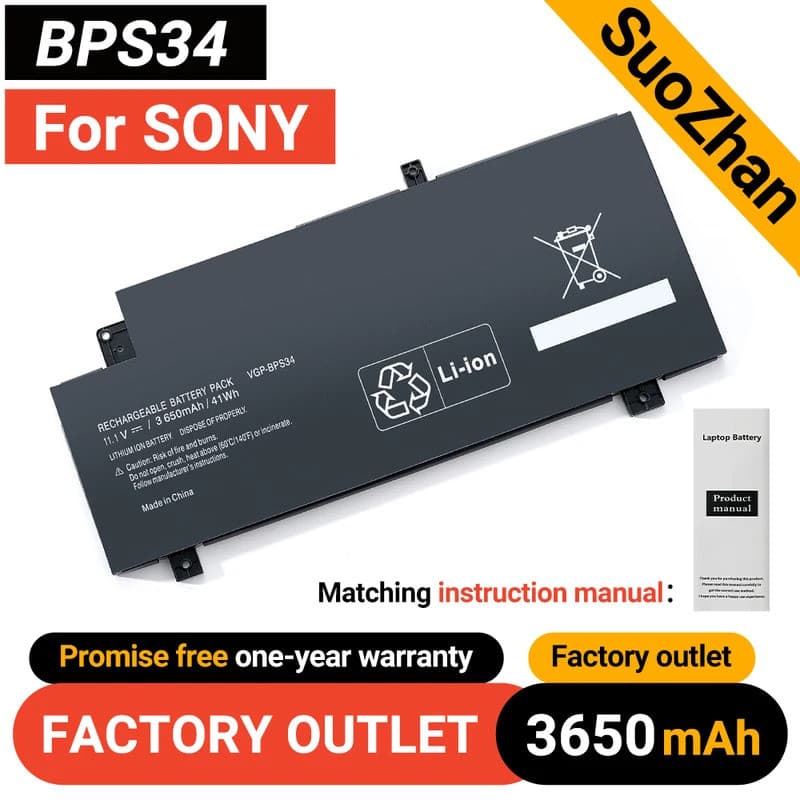 Bateria SUOZHAN r VGP-BPS34 Para SONY Vaio Fit 15 SVF15A SVF14A Série SVF15A1ACXB SVF15A1AC XS SVF14A SVF14AC1QU