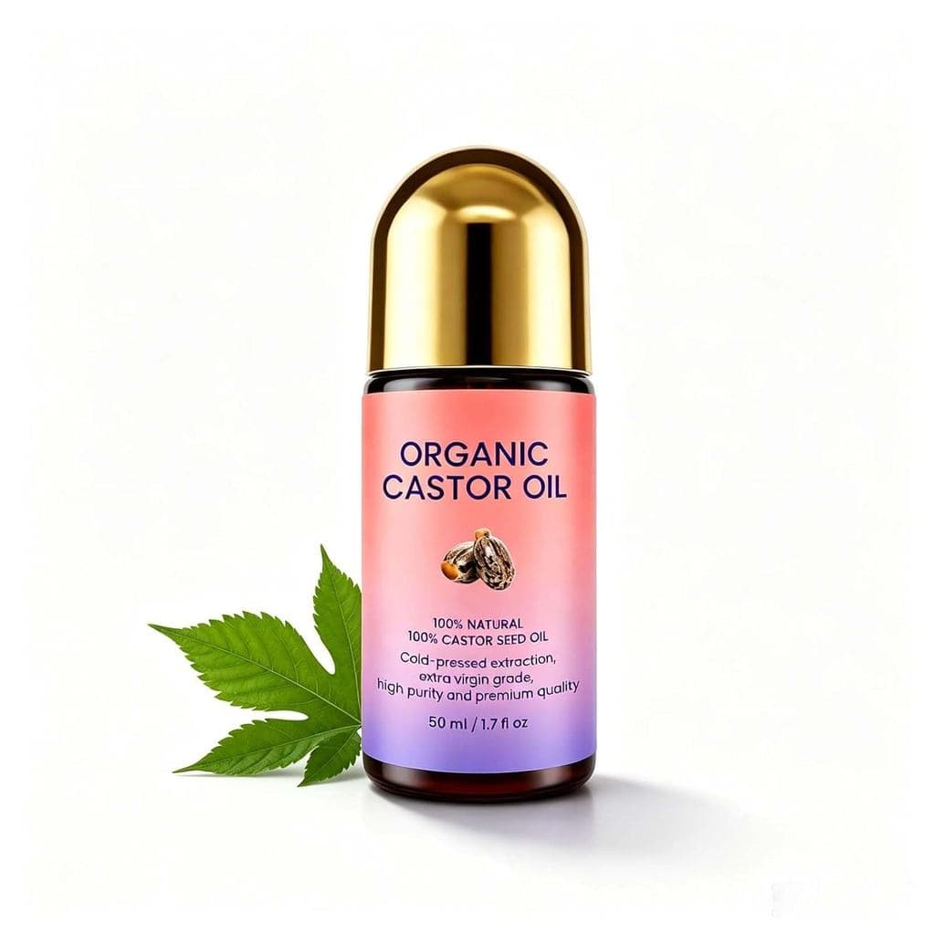 Óleo de Rícino Orgânico Roll-On Quartzo Rosa, Óleo de Rícino Orgânico Roll-On, Óleo de Rícino Roll-On para Rosto e Corpo