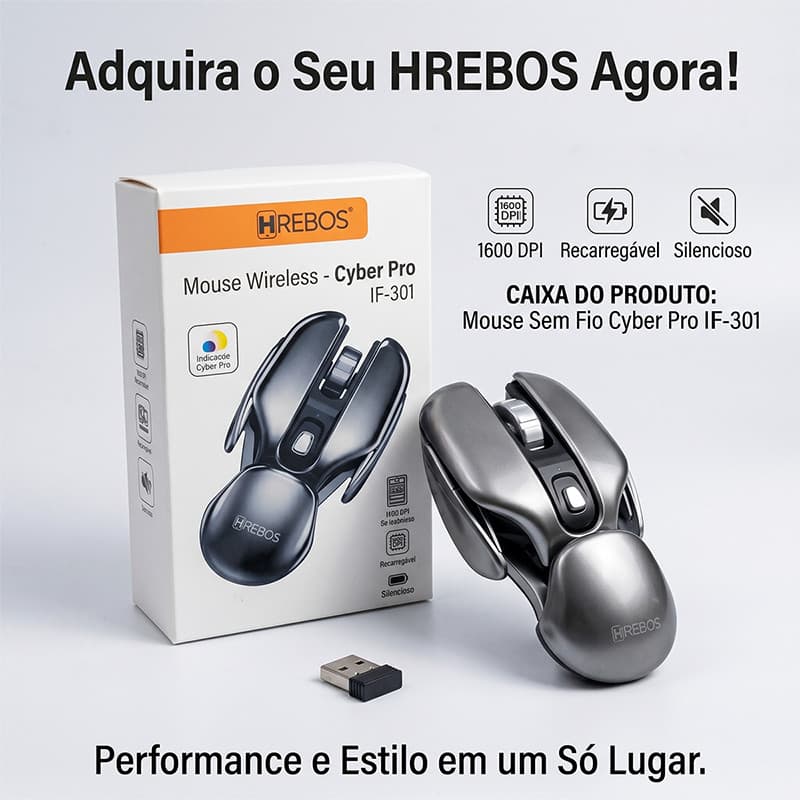 HREBOS x HEYOO Mouse para jogos sem fio de modo duplo 1600DPI silencioso recarregável