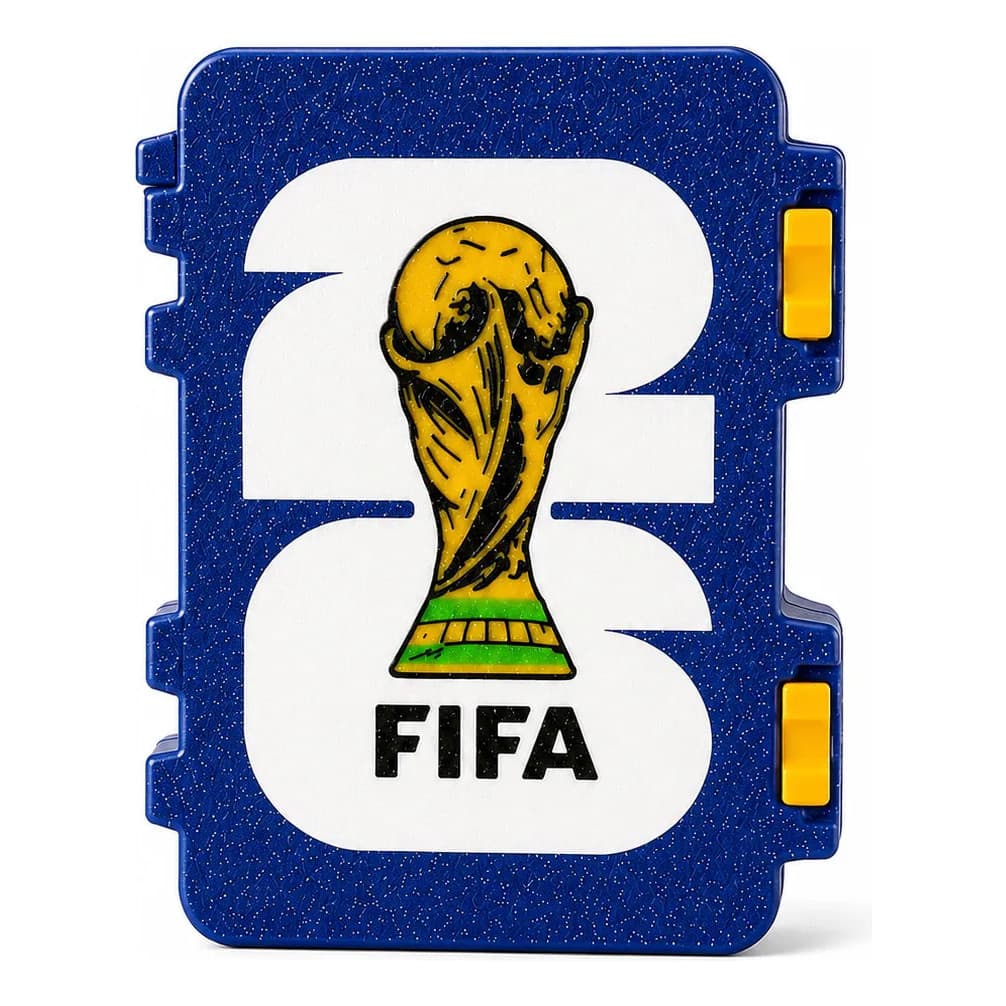 Caixa Porta Figurinha Azul Copa Do Mundo 2026 Organizador 2 Escudo Azul