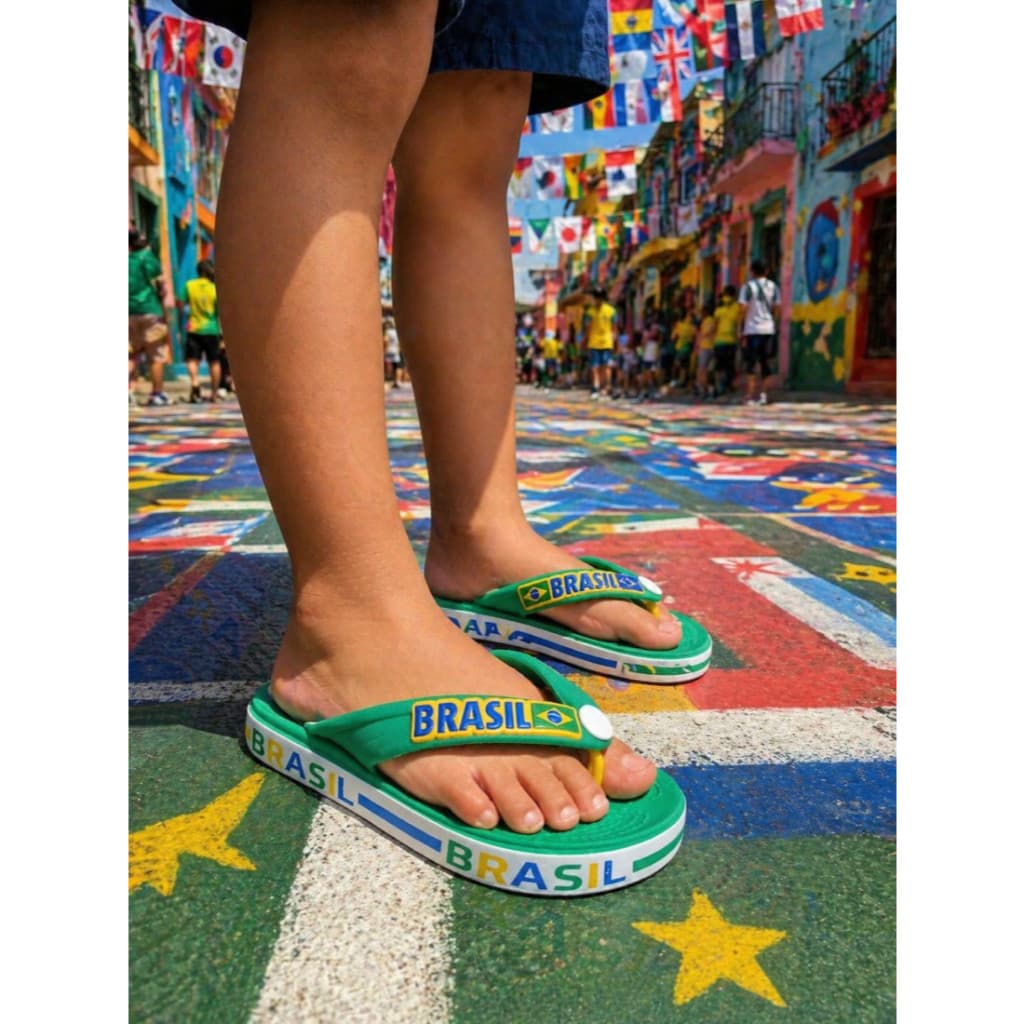 CHINELO INFANTIL FLOK DIA A DIA CONFORTAVEL EDIÇÃO BRASIL COPA!!!