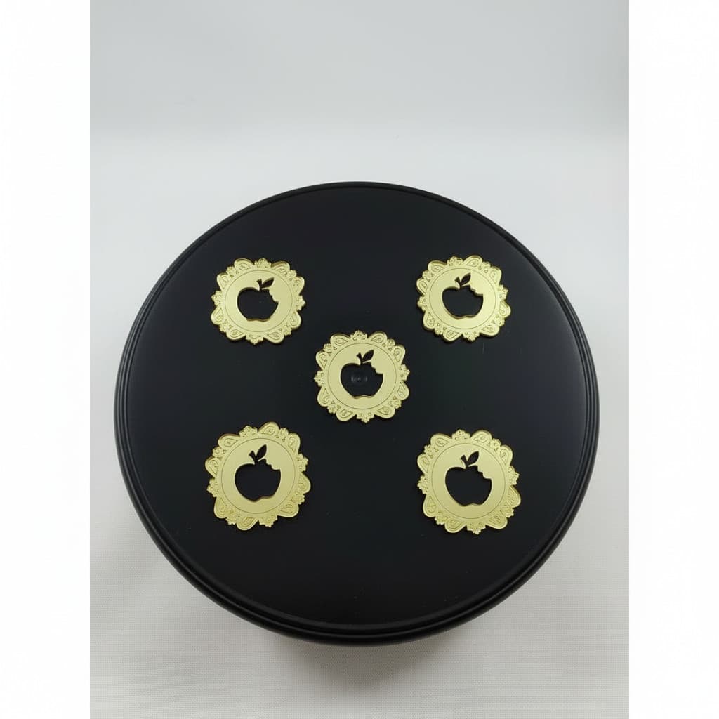Aplique Moldura Branca de Neve - 4cm Acrílico Espelhado Dourado
