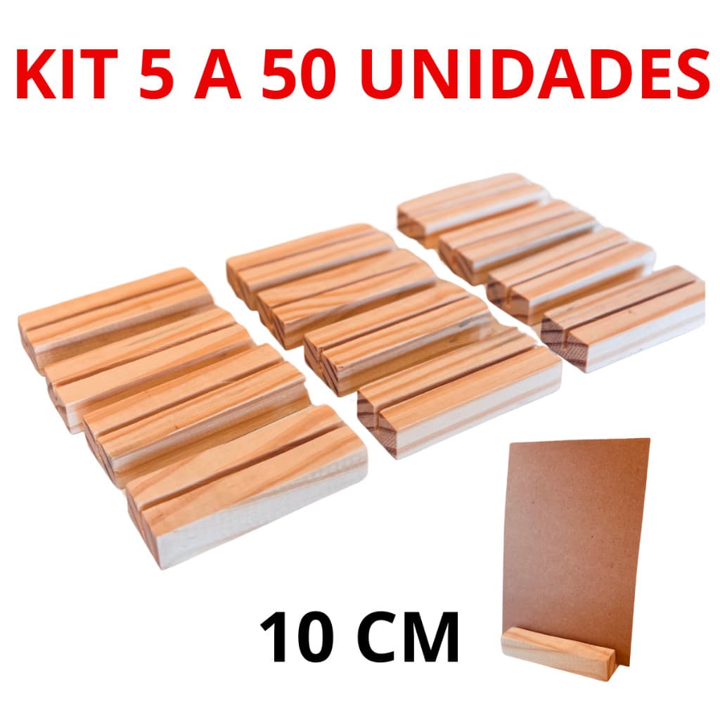 KIT 5 A 50 unidades Suporte Porta Retrato Foto Polaroid 10CM Madeira Pinus Decorativo Brindes
