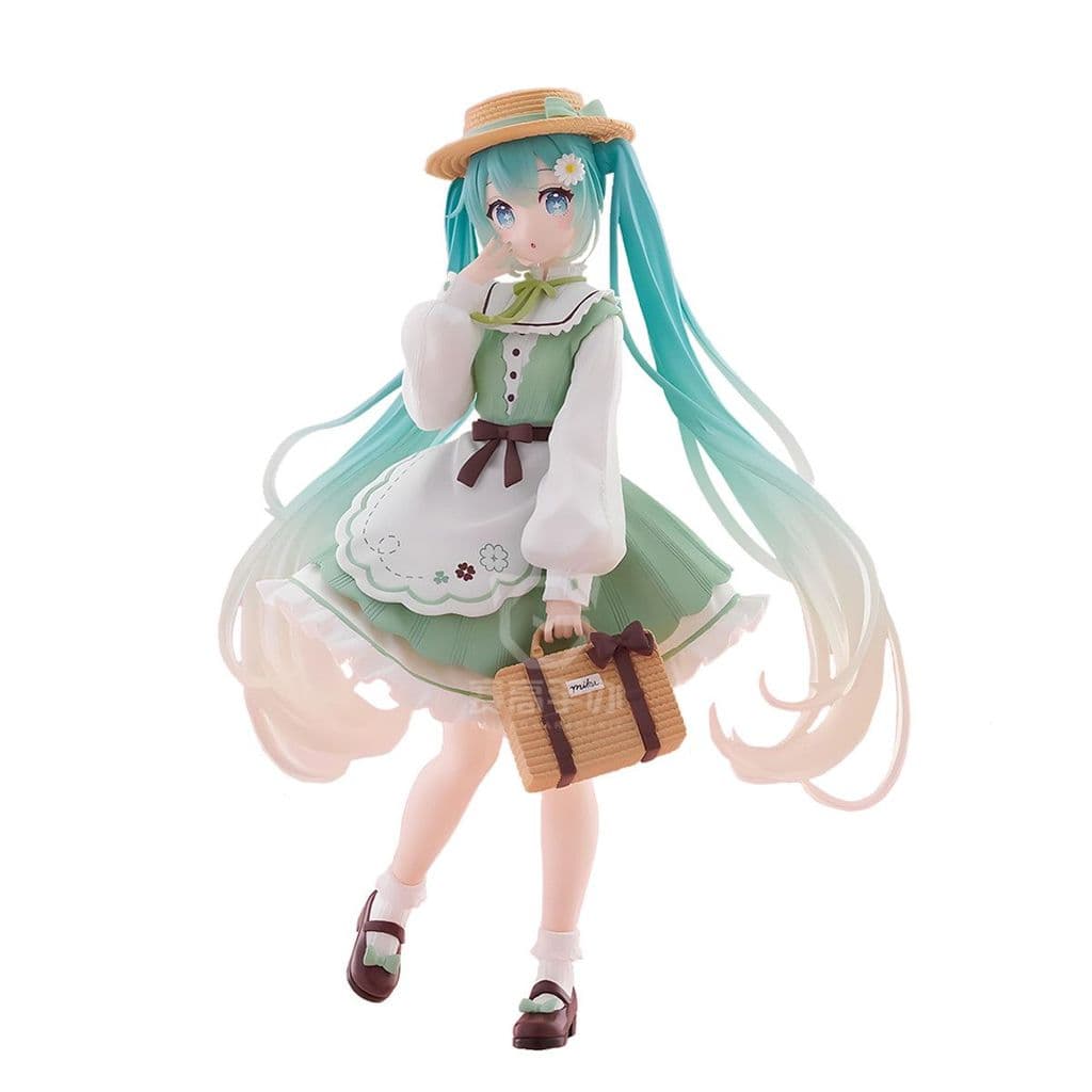 Figura de Hatsune Miku em estilo pastoral, modelo de anime 2D, linda garota, ornamento de mesa, presente feminino.