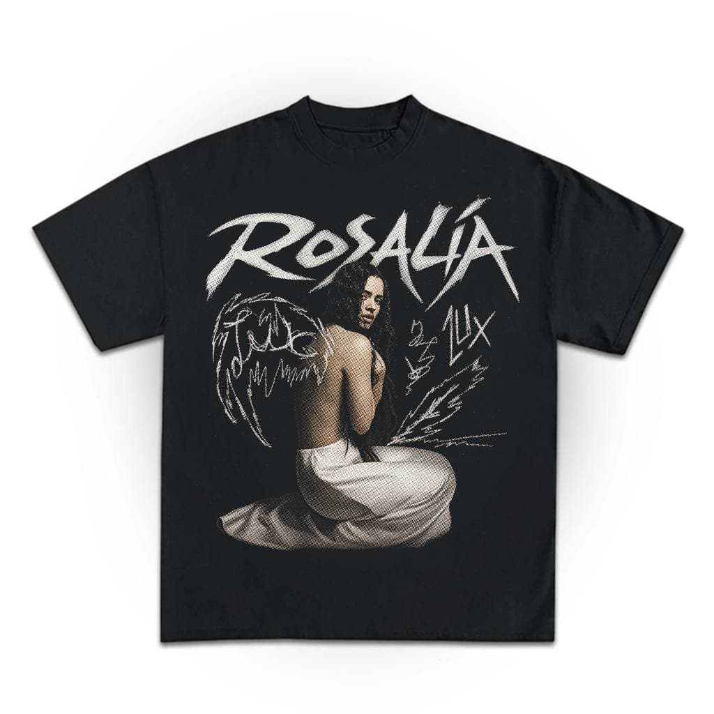 Camiseta Rosalía Lux Desenho Grunge Letra Estilo Punk T-shirt Unissex Premium Algodão Envio Imediato