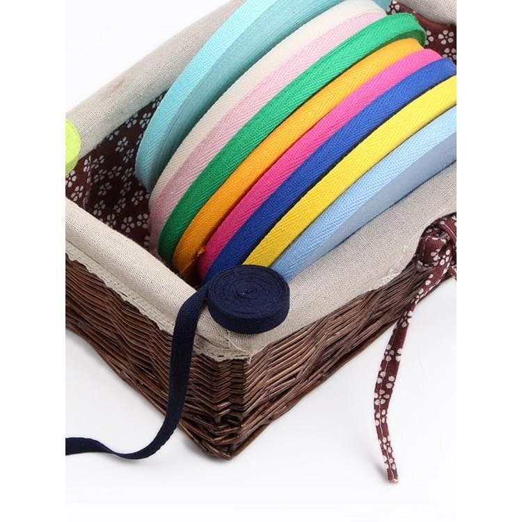1cm colorido fio de algodão puro espinha de peixe cinto pano tira borda Webbing cinto de tubulação acessórios lona rolo