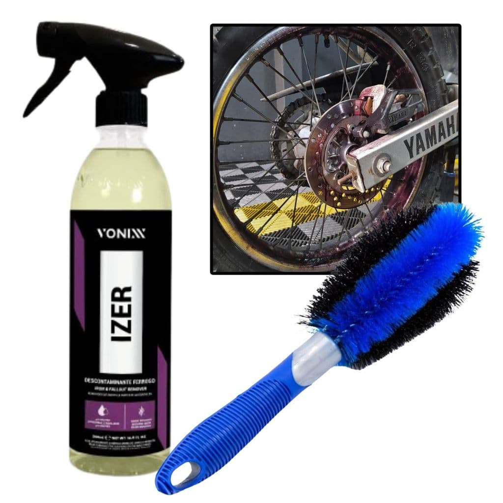 Kit Izer Vonixx 500ml + Escova Furo de Rodas - Descontaminante Ferroso