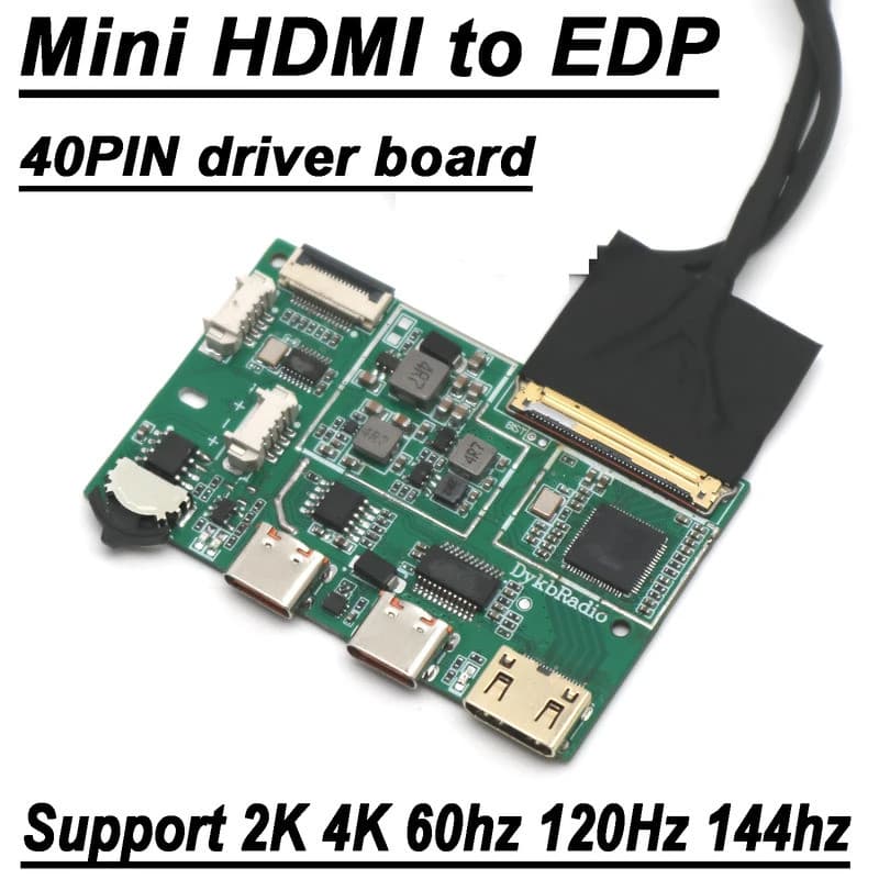 Placa Adaptadora HDMI para EDP 2K 4K 40PIN para Tela LCD Portátil com Projeção 4LAN 60hz 120Hz 144hz
