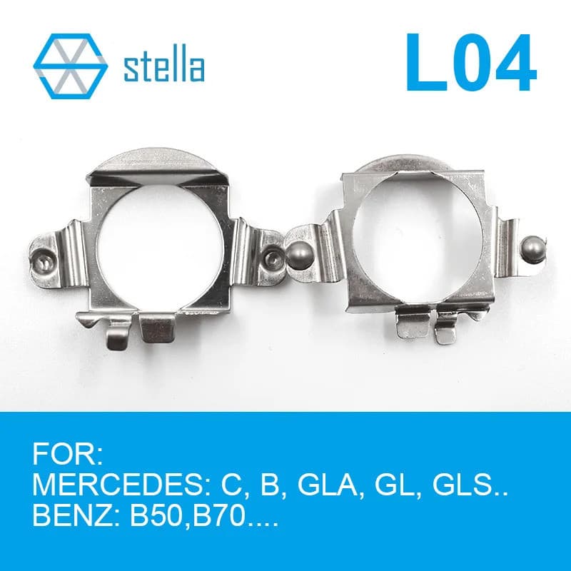 Suportes/Adaptadores de farol LED H7 Stella 2 peças para Mercedes: C, B, GLA, GL, GLS... / Para BENS: B50, B70... etc.