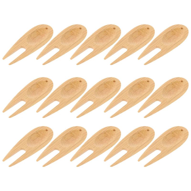 15 peças de mini ferramentas de reparo para golfe, ferramenta de bambu para reparo de divot, ferramenta portátil para re