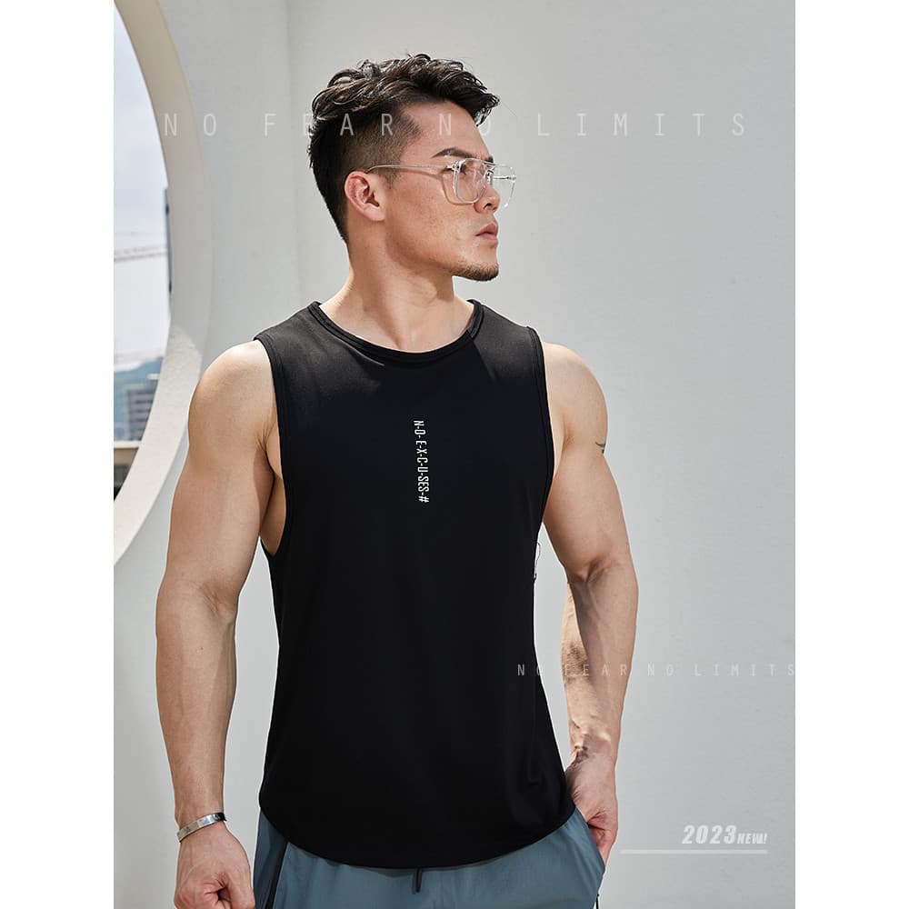 Colete esportivo de fitness masculino solto verão sem mangas colete treinamento correndo respirável uniforme basquete ro