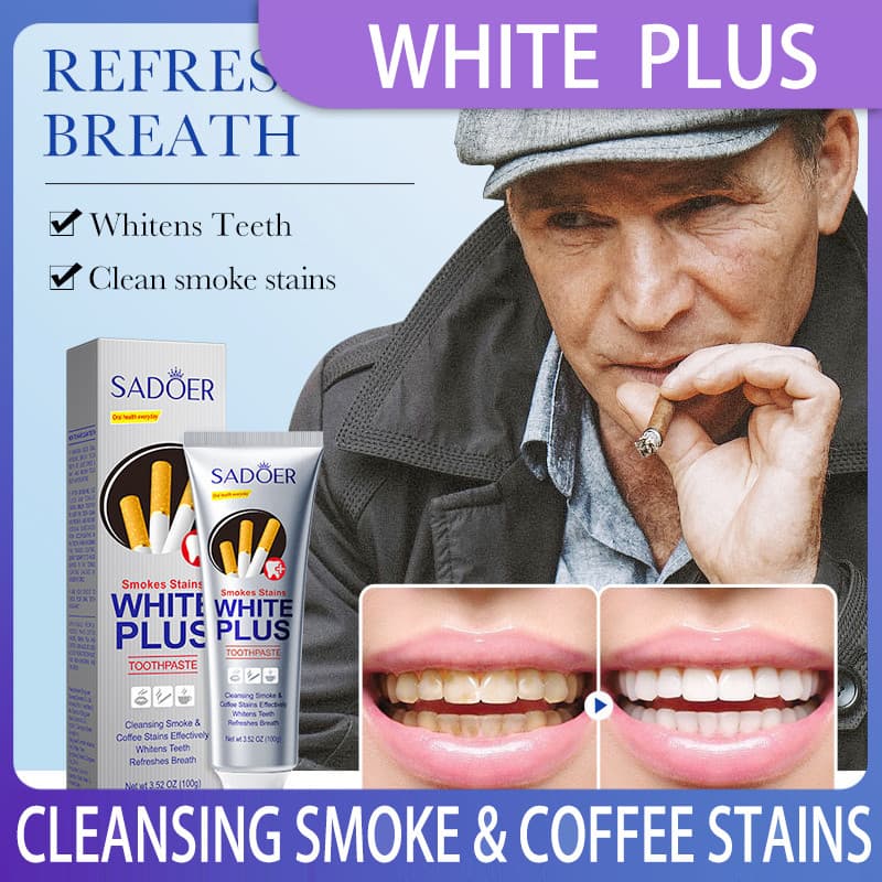 SMOKES STAINS WHITE PLUS Pasta De Dentes Limpa Manchas De Café
