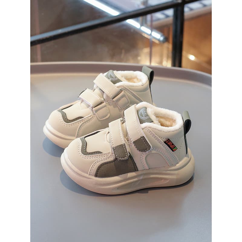 Crianças sapatos de algodão inverno novo estilo meninos sapatos esportivos casuais do bebê da criança dois algodão velo