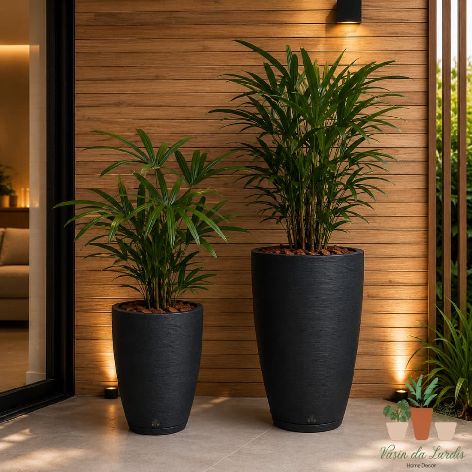 Kit 2 Vaso Planta Cone Bojo Altura 44 E 60cm, Amb Int E Ext