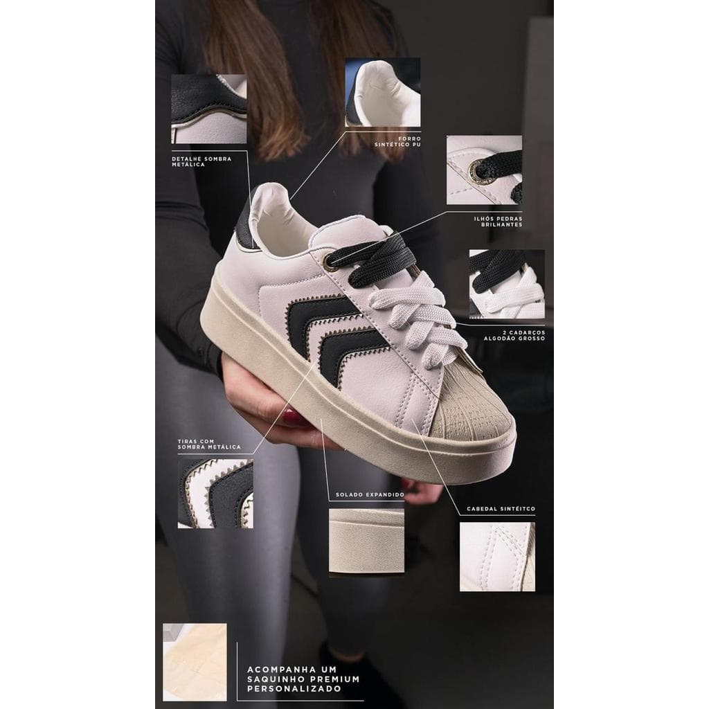 Tênis Feminino Plataforma Colvir Bruna Luxo Conforto Casual