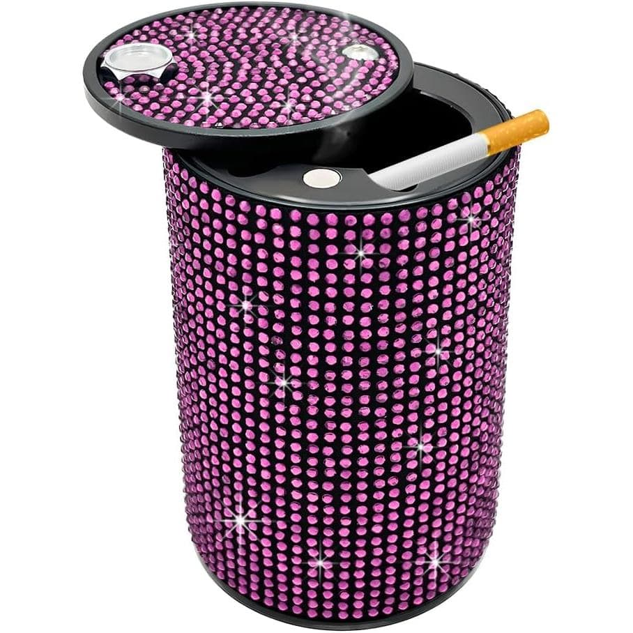 Suporte para Copo Brilhante de Aço Inoxidável com Tampa, Sem Cristais, Resistente ao Fogo, Portátil, para Carro, Casa e