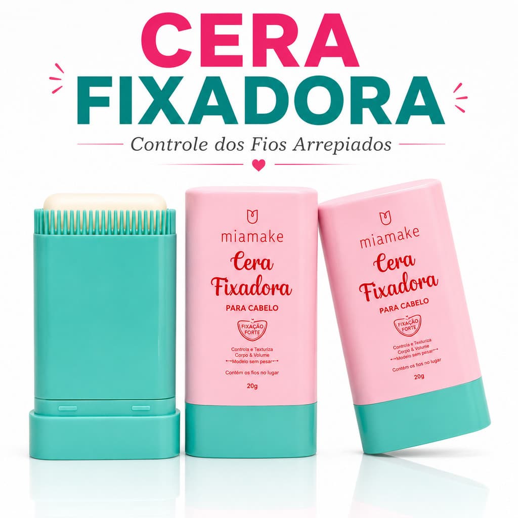 Cera Fixadora Profissional Mia Make Para Cabelos Sobrancelhas e Barba Fácil Aplicação