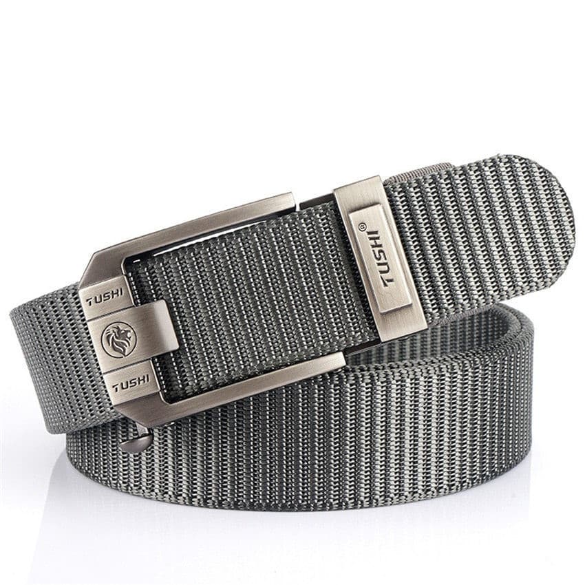 Cinto Automático Masculino com Fivela de Metal, Cinto de Lona de Nylon Grosso para Jeans CHV7 J2VU