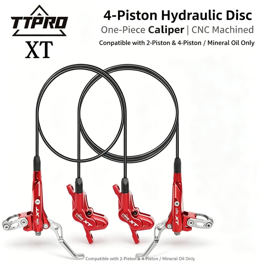 Conjunto De Freio A Disco Hidráulico De 4 Pistões TTPRO XT-Pinça De Peça Única Usinada CNC , Óleo Mineral , Compatível C