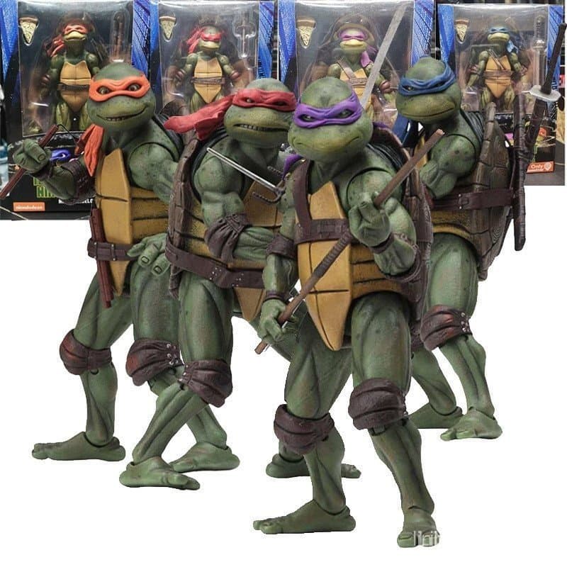 Tartarugas Ninja Teenage Mutant TMNT Ação Figura 1990 Edição Filme Leonardo Raphael Michelangelo Donatello Kit Mode