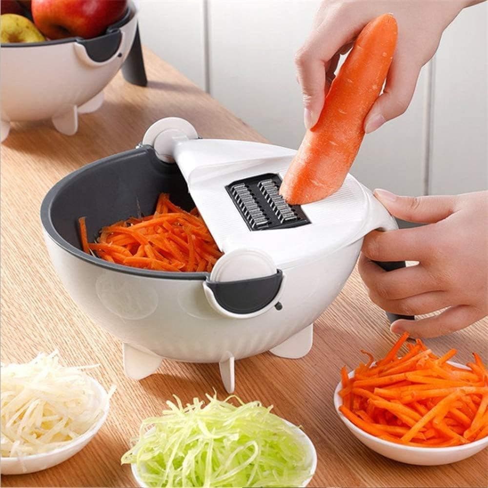 AAYAN Cortador de Legumes Multifuncional 11 em 1 com Cesto de Drenagem, Grande Capacidade, Picador de Legumes, Ralador,
