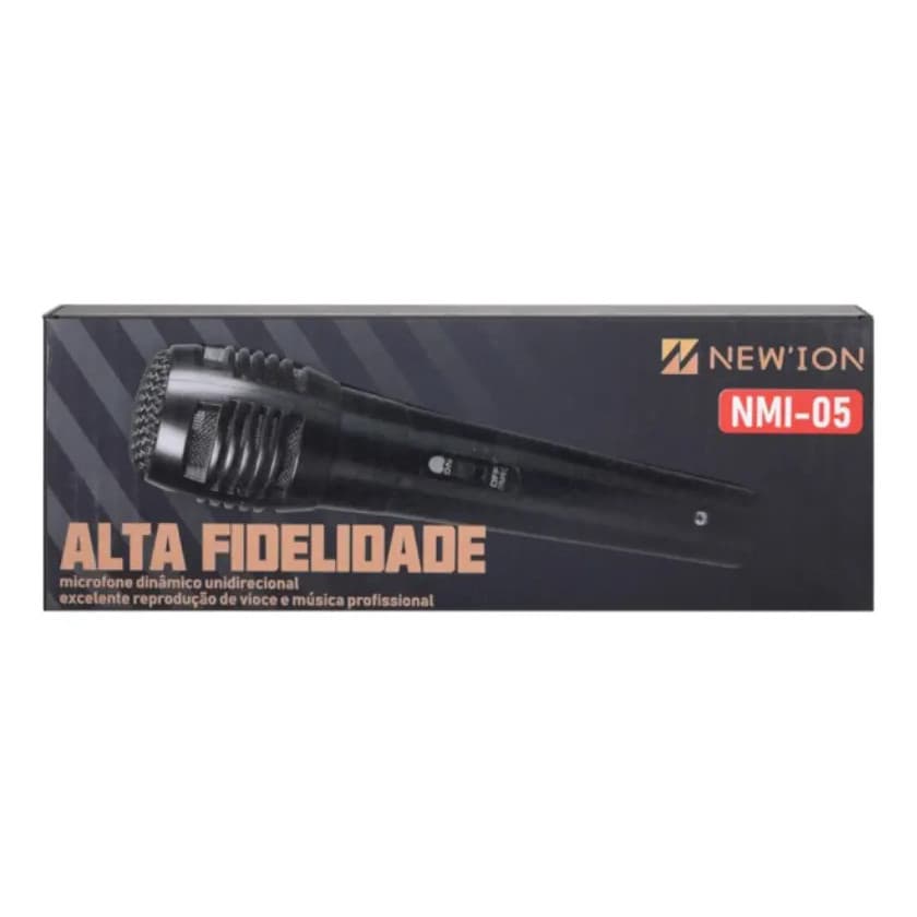 Microfone Profissional Com Fio New Ion NMI-05 Alta Fidelidade Karaokê P10